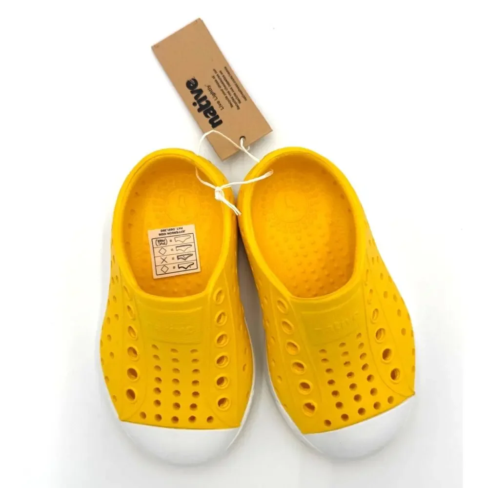 NEW! Native Jefferson Child Shoes - Crayon Yellow/Shell White - c5 (toddler 5)